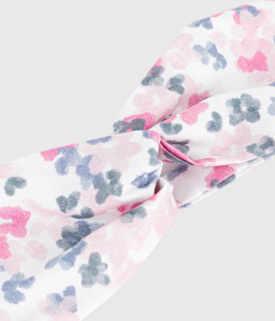 Fascia in popeline con stampa a fiori neonata rosa CHARME/bianco MULTICO