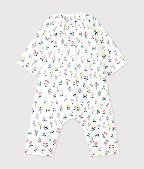 Tutina in tubique stampata per bebé femmina bianco LAIT/bianco MULTICO