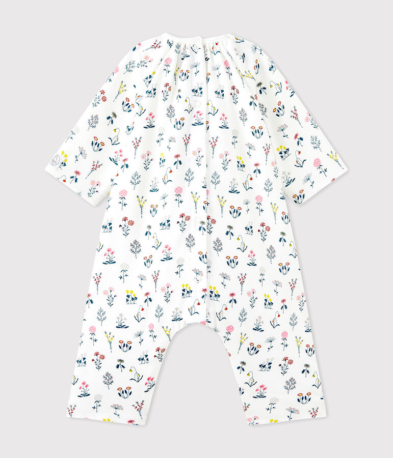 Tutina in tubique stampata per beb&eacute; femmina bianco/multicolore