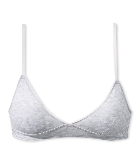 Reggiseno bambina a pois grigio POUSSIERE/bianco LAIT