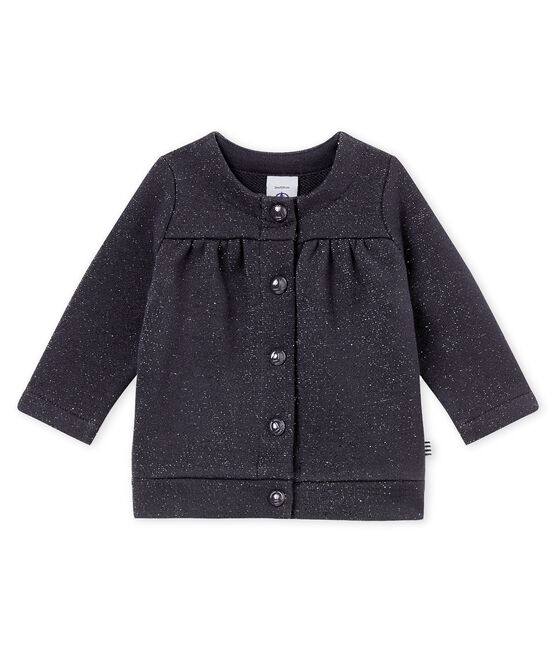 Cardigan per bebé femmina in molleton scintillante blu SMOKING/giallo DORE