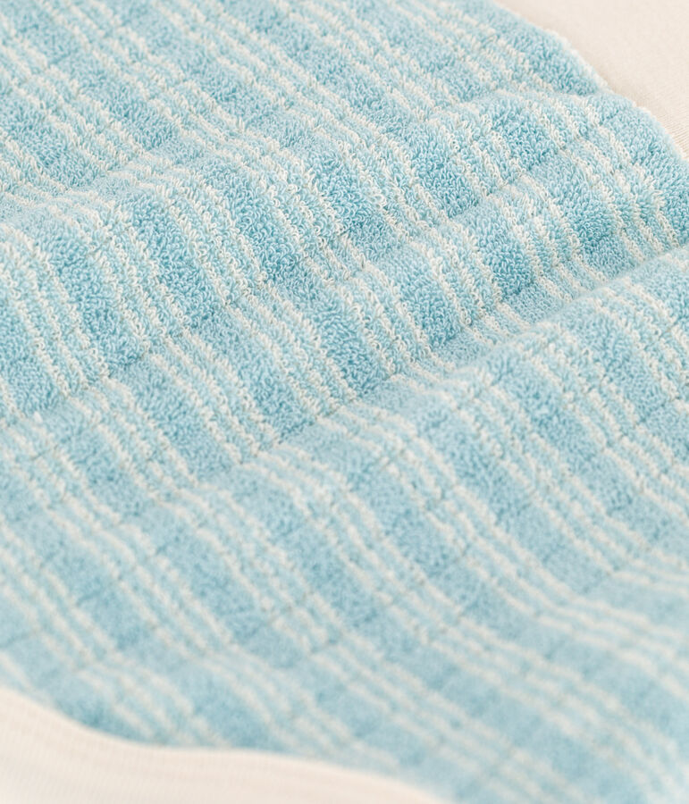 Shorts  beb&egrave; in spugna bouclette a righe verde/ecru