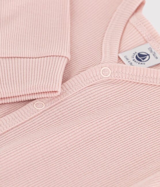 Tutina pigiama senza piedi in cotone lyocell rosa SALINE