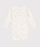Body incrociato a maniche lunghe in cotone neonato bianco MARSHMALLOW/ SALINE