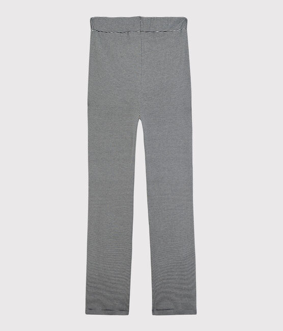 Pantaloni in cotone BIO donna blu SMOKING/bianco MARSHMALLOW