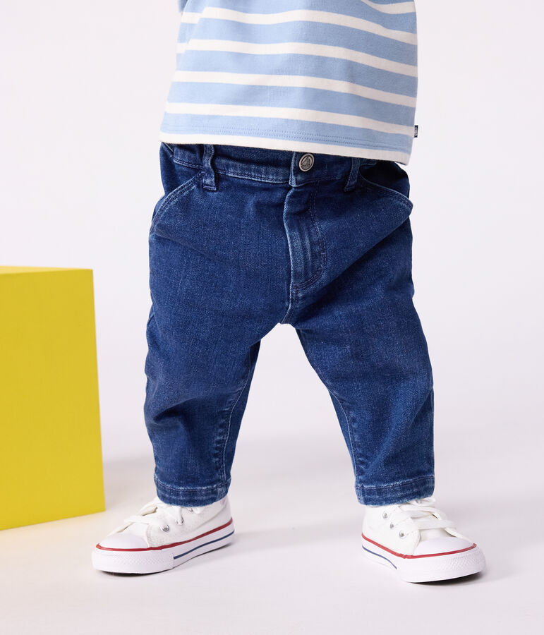 Pantaloni in denim neonato blu