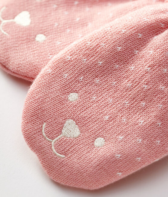 Muffole bebè foderate in micro pile rosa CHARME