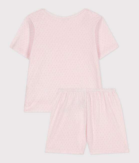 Pigiama corto in cotone bambina rosa FLEUR