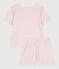 Pigiama corto in cotone bambina rosa FLEUR