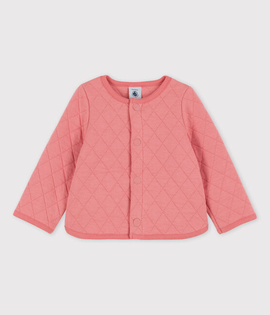 Cardigan bebè in tubique trapuntato rosa PAPAYE