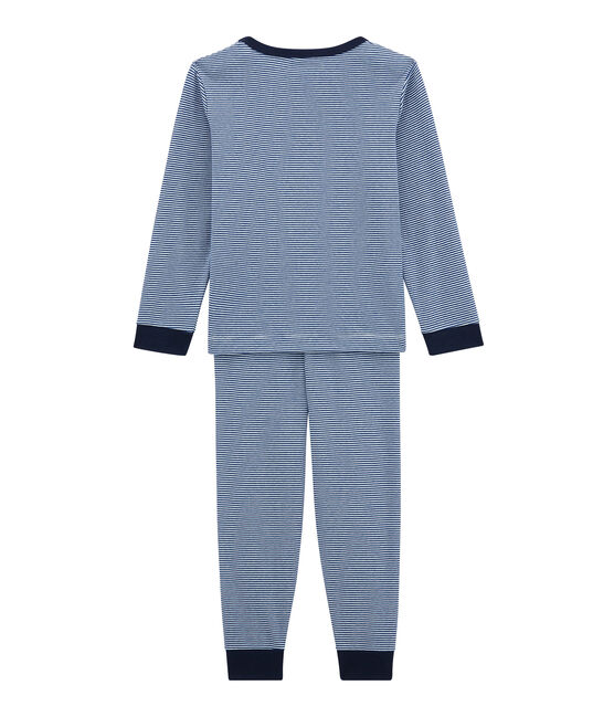 Pigiama per bambino blu LIMOGES/bianco MARSHMALLOW