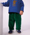 Pantaloni in velluto tinta unita neonato verde