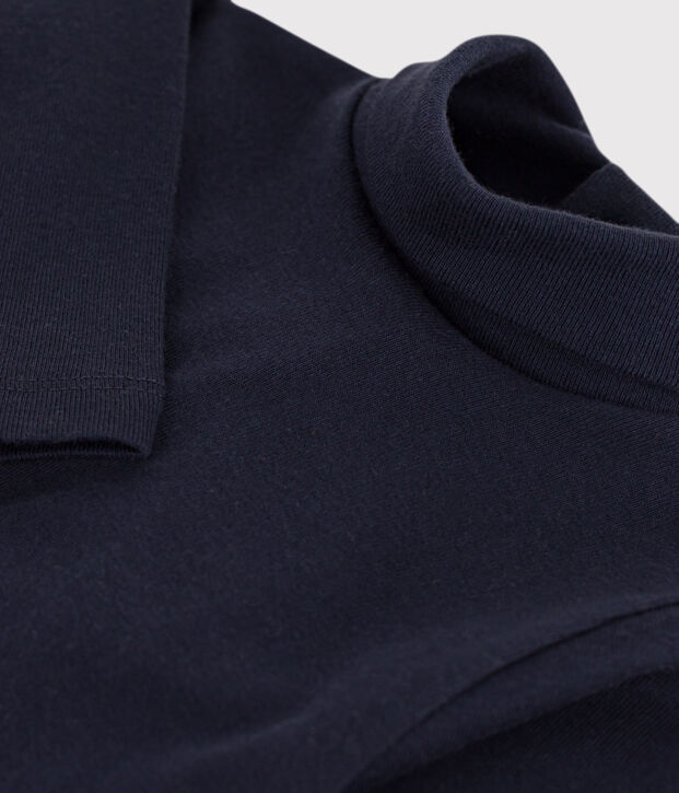 Body manica lunga e collo alto beb&egrave; in cotone blu