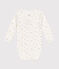 Body incrociato a maniche lunghe in cotone neonato bianco MARSHMALLOW/ SALINE