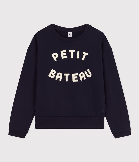 Maglia in tessuto felpato donna blu SMOKING