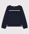 T-shirt bambina a maniche lunghe in cotone blu SMOKING