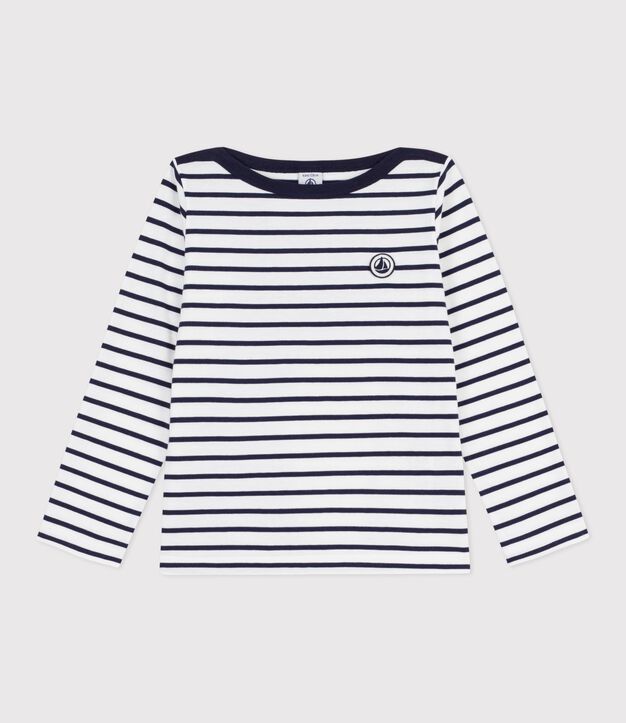 Iconico maglie a righe a righe da bambino in cotone spesso bianco/blu