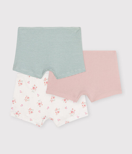 Set di 3 slip shorty a fiori in cotone bambino variante 1