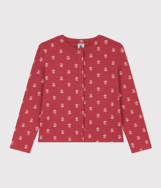 Cardigan in cotone stampato bambina rosa PAPI/beige AVALANCHE