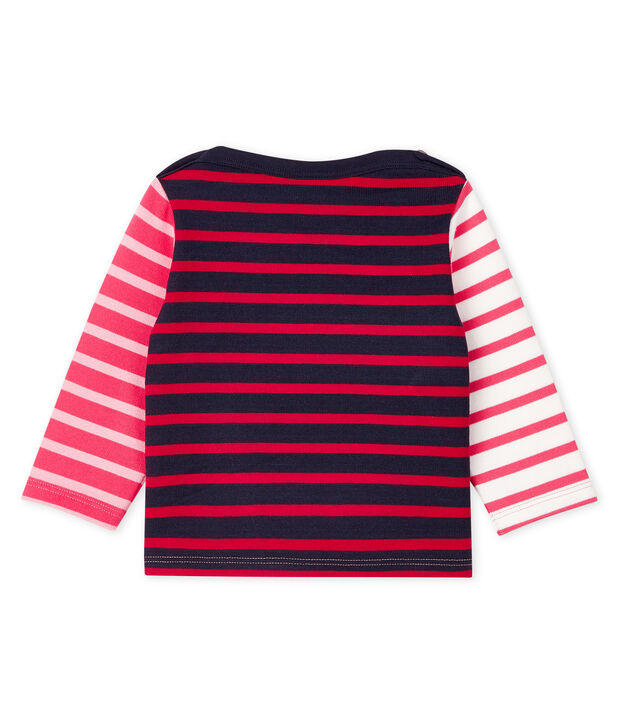 Marini&egrave;re upcycling maniche lunghe beb&egrave; femmina rosa/multicolore