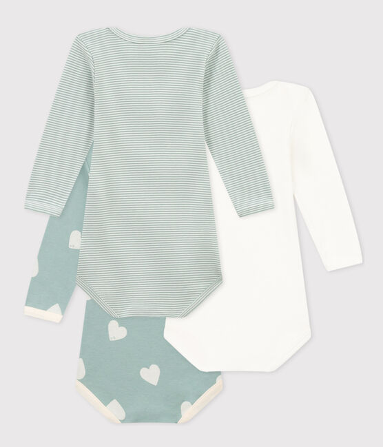 Confezione da 3 body bebè a maniche lunghe in cotone a cuori variante 1