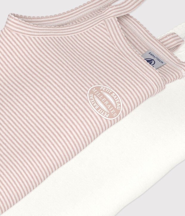 Set di 2 canottiere con spalline sottili in cotone bambino multicolore