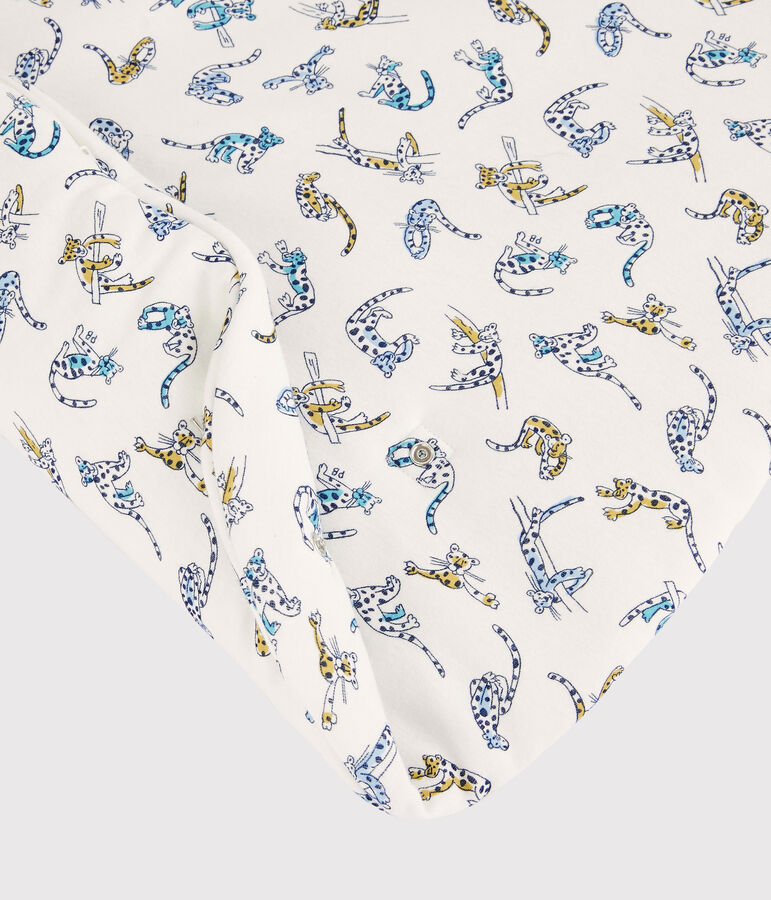 Sacco nanna beb&egrave; fantasia pantere in cotone biologico bianco/multicolore