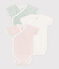 Set da 3 body incrociati a maniche corte in cotone con stampa neonato variante 2