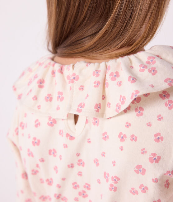 T-shirt a maniche lunghe in cotone con stampa bambina MILK/ MULTICO