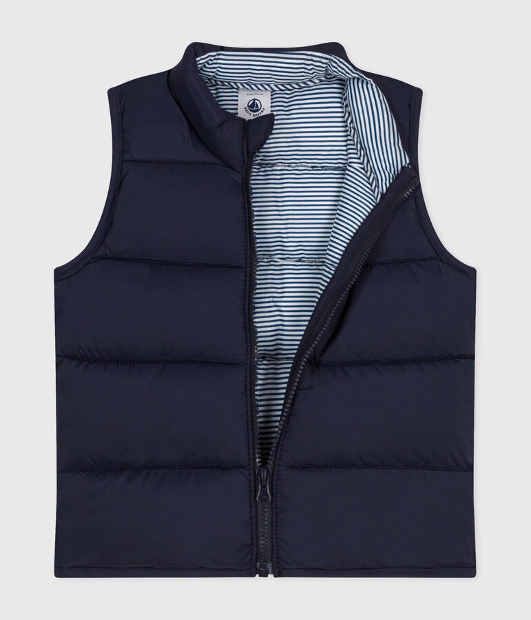 Piumino senza maniche trapuntato beb&egrave; blu SMOKING