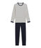 Pigiama ragazzo a costine bianco MARSHMALLOW/blu SMOKING