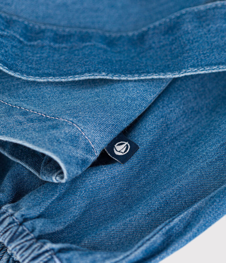 Abito a maniche lunghe in denim leggero bambina blu DENIM CLAIR