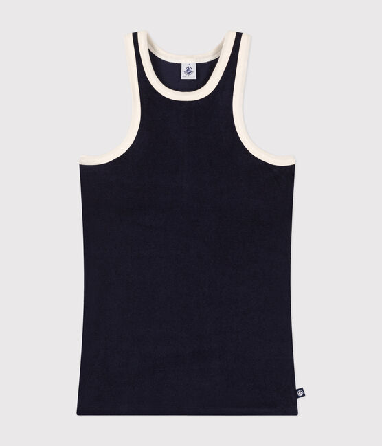 Canotta donna in spugna di cotone blu SMOKING
