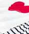Pigiama corto in cotone con stampa a cuori bambino bianco MARSHMALLOW/blu SMOKING