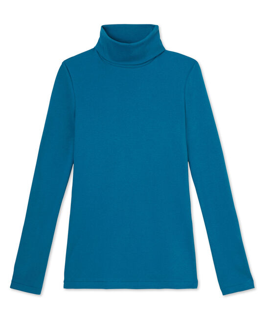 Sous pull donna in costina originale blu Mallard