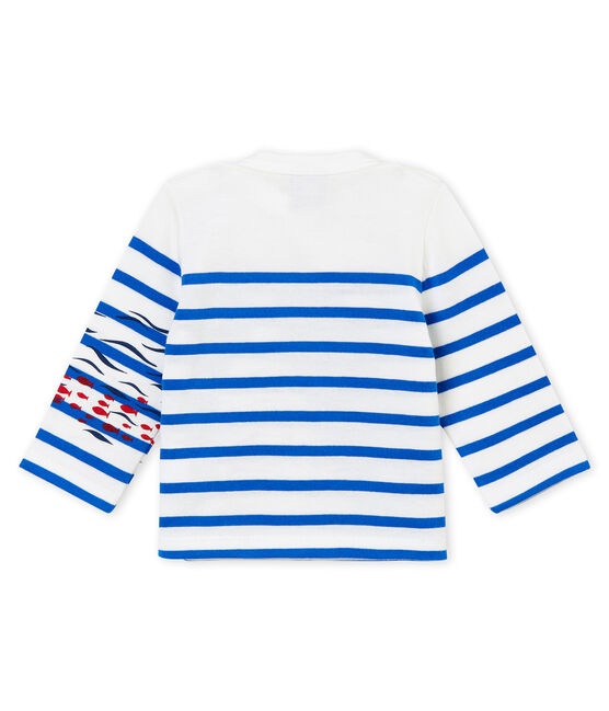 Marinière creativa per bebé maschio bianco MARSHMALLOW/blu PERSE