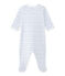 Tutina bebè bambina stampata bianco ECUME/blu BLEU