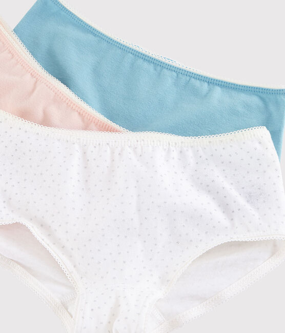 Confezione da 3 slip pois argento bambina in cotone biologico e elastan variante 1