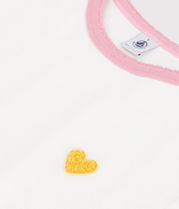Tee-shirt femme en coton manches courtes uni bianco