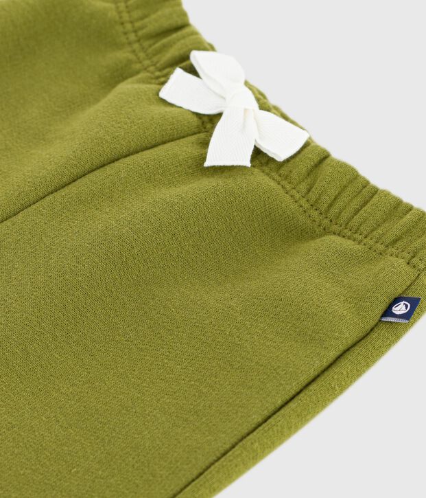 Pantaloni in cotone tinta unita neonato verde