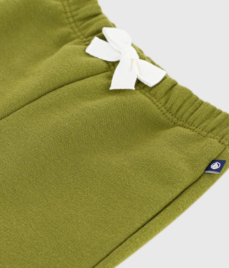 Pantaloni in cotone tinta unita neonato verde