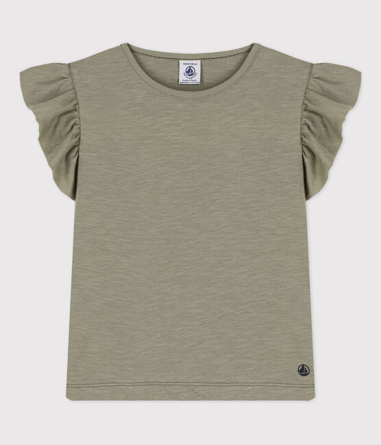 T-shirt a maniche corte in cotone bambina verde MARECAGE