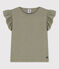 T-shirt a maniche corte in cotone bambina verde MARECAGE