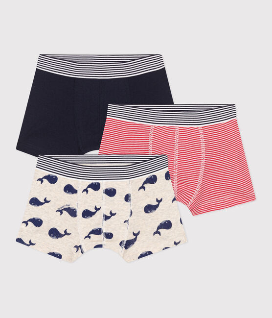 Set di 3 boxer in cotone con stampa di balene bambino variante 1