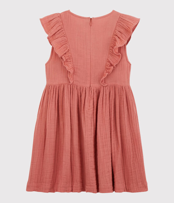 Abito in garza di cotone bio bambina rosa PAPAYE