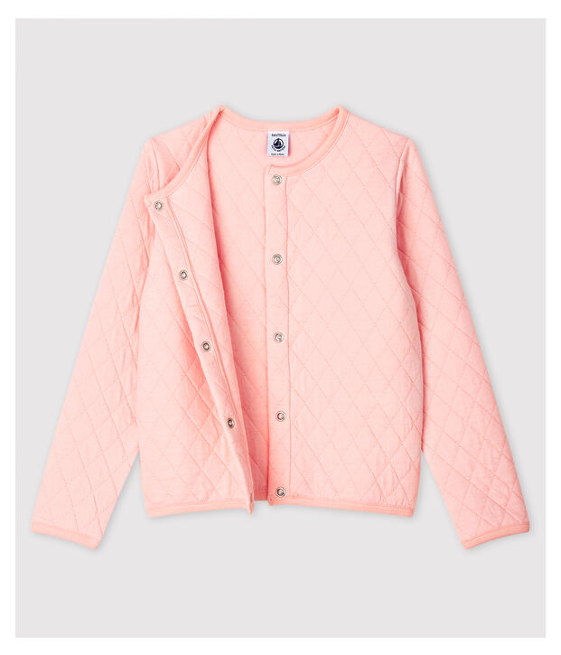 Cardigan bambina in tubique rosa
