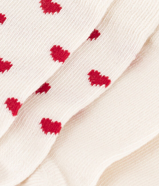 Confezione da 2 paia di calzini bebè in jersey di cotone a cuori variante 1