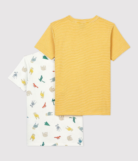 Cofezione da 2 t-shirt bambino a maniche corte fantasia muflone in cotone biologico variante 1