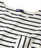 T-shirt femme manches longues en côte originale beige COQUILLE/blu SMOKING