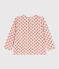 T-shirt a manica lunga in cotone per bebè rosa SALINE/bianco MULTICO